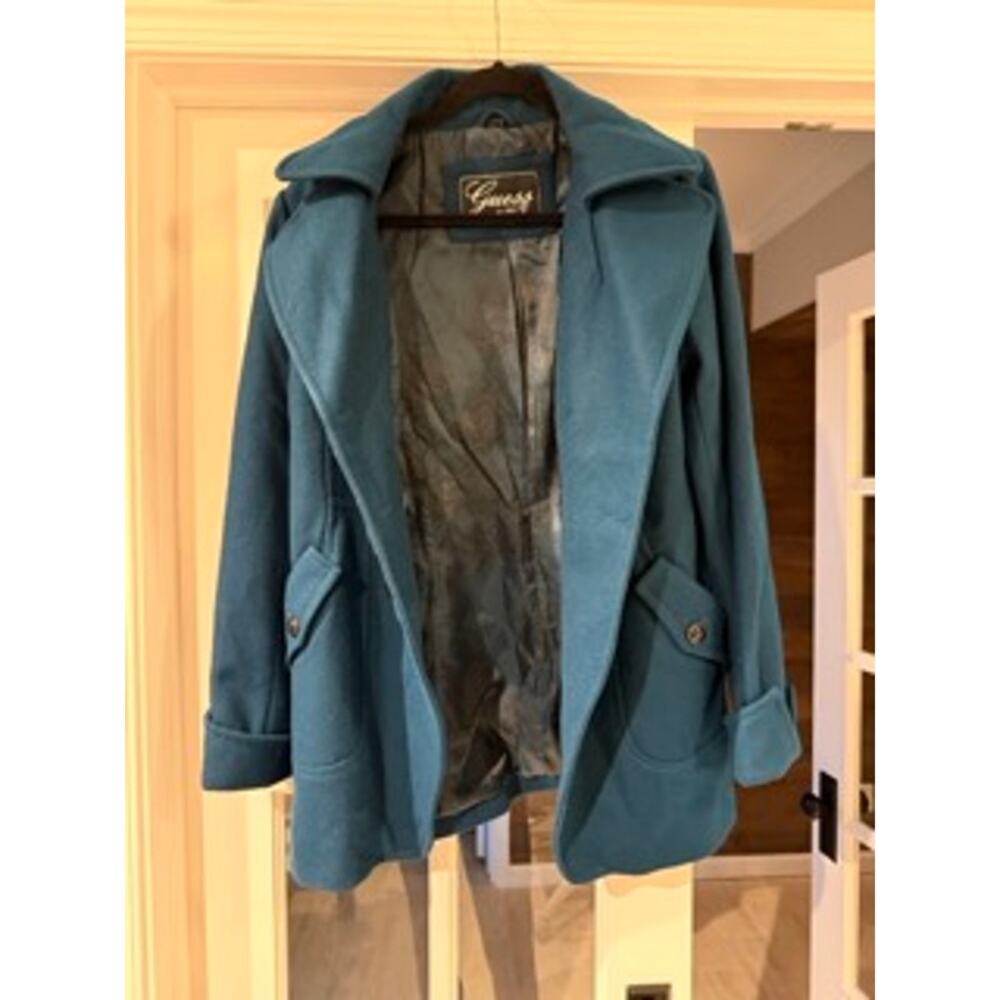 Like New Guess Vintage Teal Peacoat - M